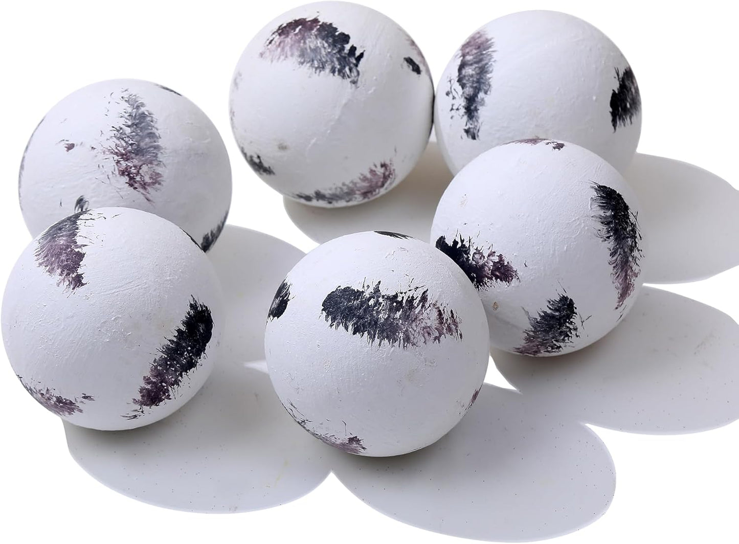 Set of 6 Decorative Orbs for Bowls and Vases - Circle Pattern - Resin Round Sphere Balls for Living, Dining Room Coffee Table Centerpiece Home Decor