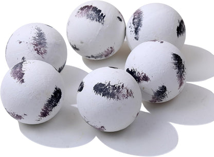 Set of 6 Decorative Orbs for Bowls and Vases - Circle Pattern - Resin Round Sphere Balls for Living, Dining Room Coffee Table Centerpiece Home Decor