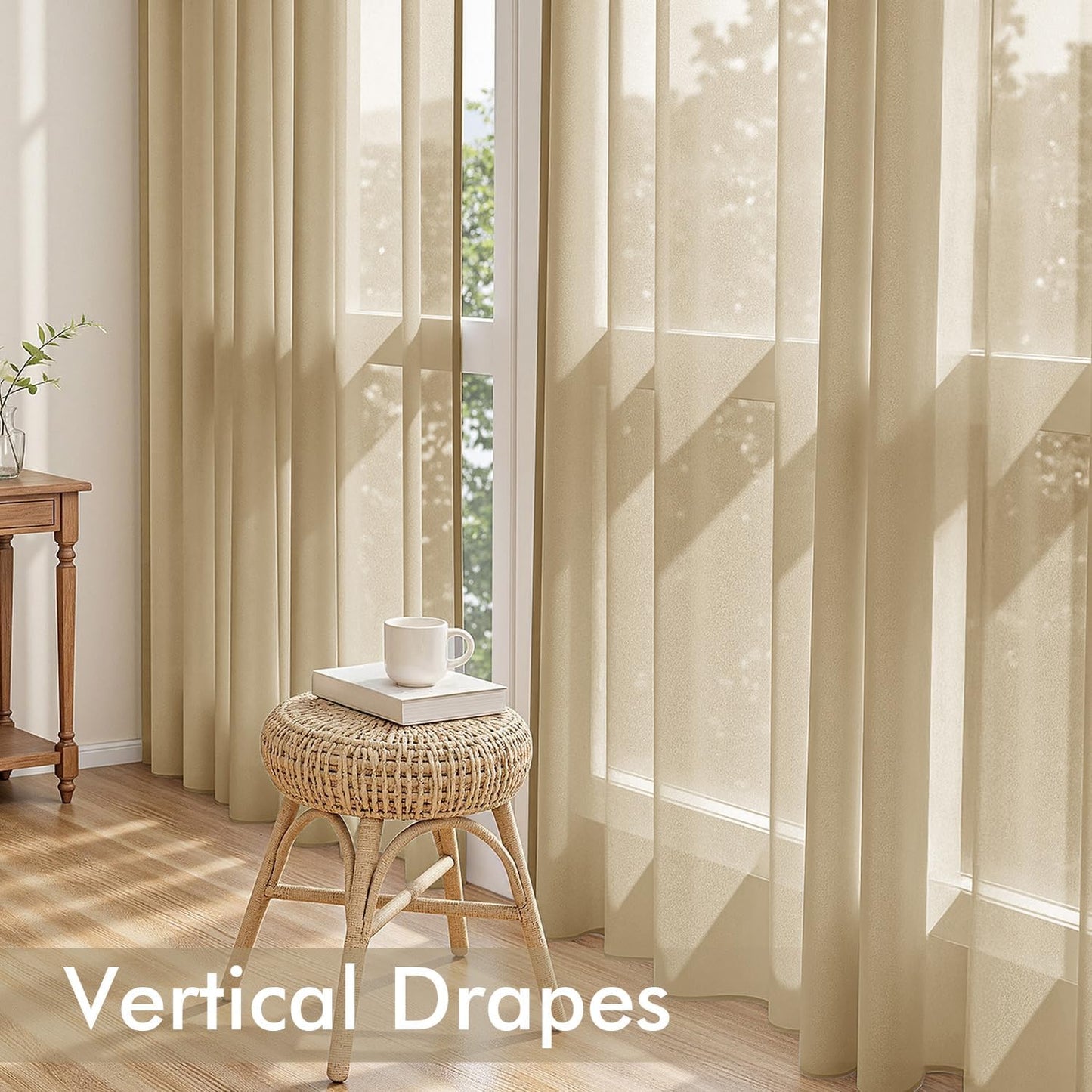 MIULEE White Sheer Curtains 84 Inches Long, 4 Panels Set, Light Filtering Rod Pocket Voile Drapes for Living Room and Bedroom, Airy Soft Fabric Window Treatments, 42 x 84 Inches