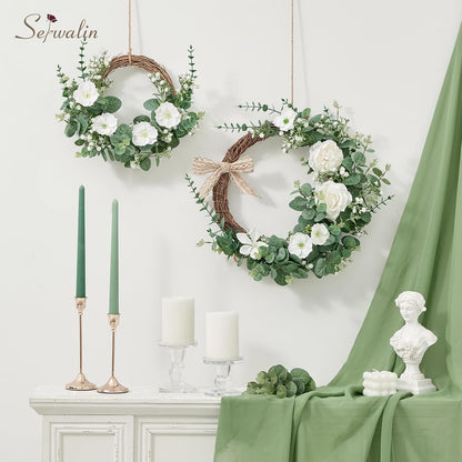 Serwalin 100 Pcs Mixed Artificial Eucalyptus Stems,Babys Breath Artificial Flowers Bulk with Faux Eucalyptus Leaves Greenery Stems for Wedding DIY Bouquets Floral Arrangement Home Decor