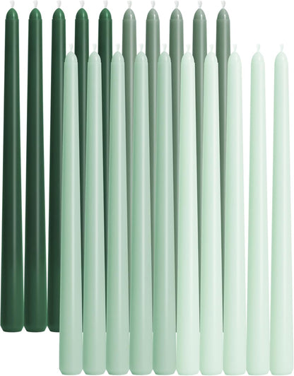 Viyffo Taper Candles, 12 Inch, 12 Pack, Brown – Unscented, Smokeless Design, Up to 8-Hour Burn – Tall Candlesticks for Table Decor, Weddings & Dinners