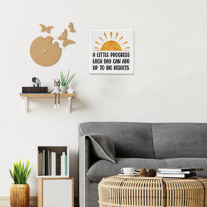 Inspirational Farmhouse Canvas Print Wall Art Decor One Small Positive Thought in the Morning Can Change Your Whole Day Sign Painting Plaque Rustic Home Decoration (8 X 8 Inches, Framed)