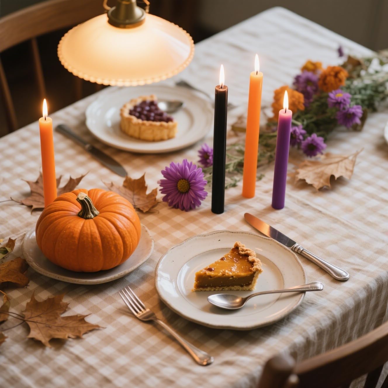 12-Pack Earth Tone Taper Candles, 10 Inch Unscented Dripless Candlesticks, Long-Lasting Burn Time of 7-8 Hours, Perfect for Fall Harvest Halloween Thanksgiving Dinners Parties and Home Décor