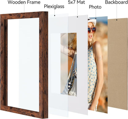 Vittanly 11x14 Picture Frame, Display Pictures 8x10 with Mat or 11x14 without Mat, Photo Frame for Wall Mounting, Black, 1 Pack - Colors A
