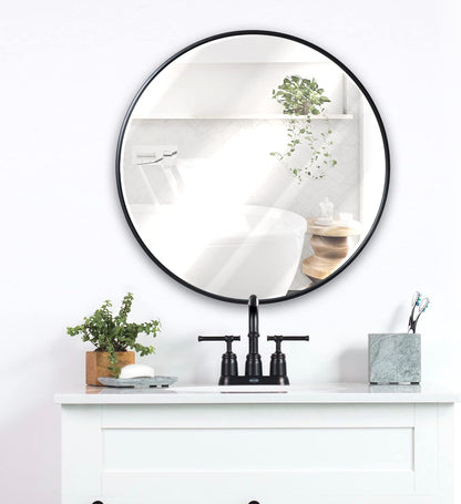 Gold Circle Wall Mirror 24 Inch Round Wall Mirror for Entryways, Washrooms, Living Rooms and More (Gold, 24")