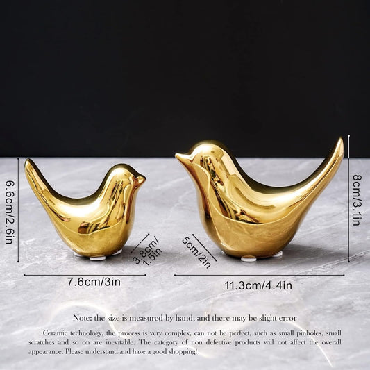 Notakia Wood Look Ceramic Birds Statues Home Decor Modern Style Decorative Ornaments for Living Room, Bedroom, Office Desktop, Pottery barn Decor