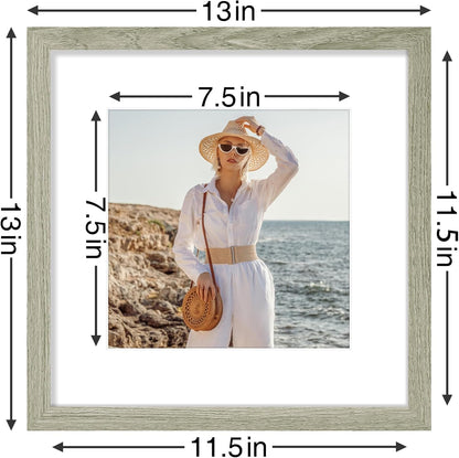 Vittanly 8x10 Picture Frames Set of 9, Shatter Resistant Plexiglass, Display 5x7 Pictures with Mat or 8x10 without Mat, Photo Frames for Wall or Tabletop, Engineered Wood, Black - Colors B