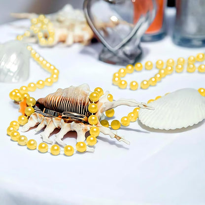 Craft String Pearls 10MM Beads Garland, 14 Yards Christmas Garland Faux Pearl Beads String Roll Bulk for DIY Craft, Wedding, Party, Christmas Tree Decoration