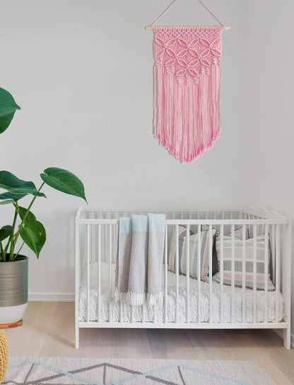 Handmade Cotton Home Decor Macrame Wall Hanging Navy