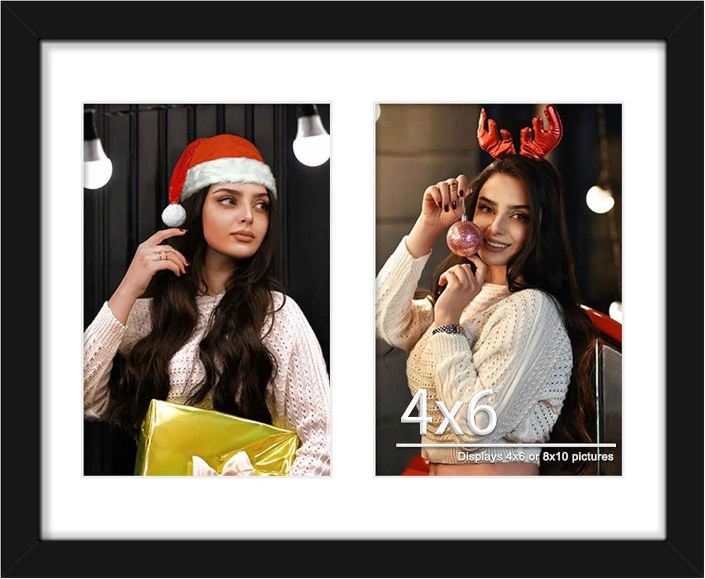 DUENPY 14x26 Collage Picture Frame 4x6 Collage Picture Frame Displays Twelve 4x6 inch Photos Available Horizontal Wall Mounting Display and Vertical Black - Colors A