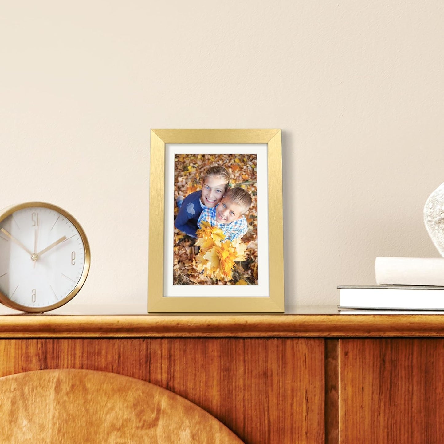 upsimples 8x10 Picture Frame, Display Pictures 5x7 with Mat or 8x10 Without Mat, Wall Hanging Photo Frame, Black, 1 Pack - Colors A