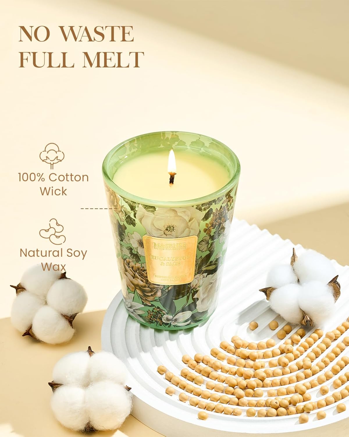 M&SENSE Jasmine Candles Highly Scented 3 Wick 35oz 150 Hours Burn Extra Large Jar Candles for Women, Natural Soy Wax Aromatherapy Candle for Stress Relief, Meditation, Yoga, Spa - Colors B