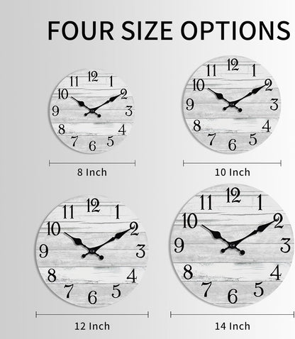 KECYET Wall Clock Battery Operated 8 Inch Silent Non Ticking Coastal Design Country Rustic Retro Decorative for Bathroom Kitchen Living Room Bedroom