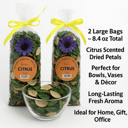 Lavender Potpourri – 2 Large Bags (8.4 oz Total) – Dried Petals for Bowl or Vase Filler, Long-Lasting Fragrance for Home, Gift, or Office