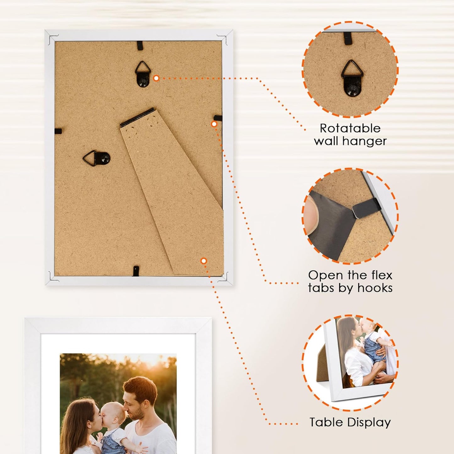 FIXSMITH 10 Pack Picture Frames Collage Wall Decor for Mounting or Tabletop Display, Gallery Wall Frame Set with Two 8x10 Black Frames, Four 5x7 Frames and Four 4x6 Frames, Multi-Pack Photo Frame Set