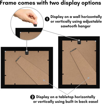 Americanflat 12x18 Poster Frame with Shatter-Resistant Glass - Signature Collection - Gallery-Style Frames Made of Engineered Wood - Photo Frame for Wall Display - Black - Colors C