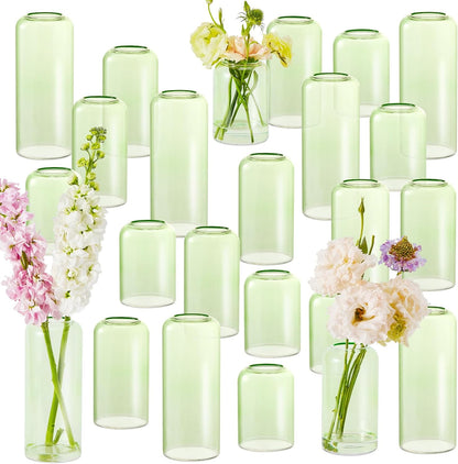 Glass Bud Vases Set of 24, Clear Flower Vase for Centerpieces, Small Vases for Flowers, Decor Centerpiece for Bathroom, Decorative Vases for House Warming
