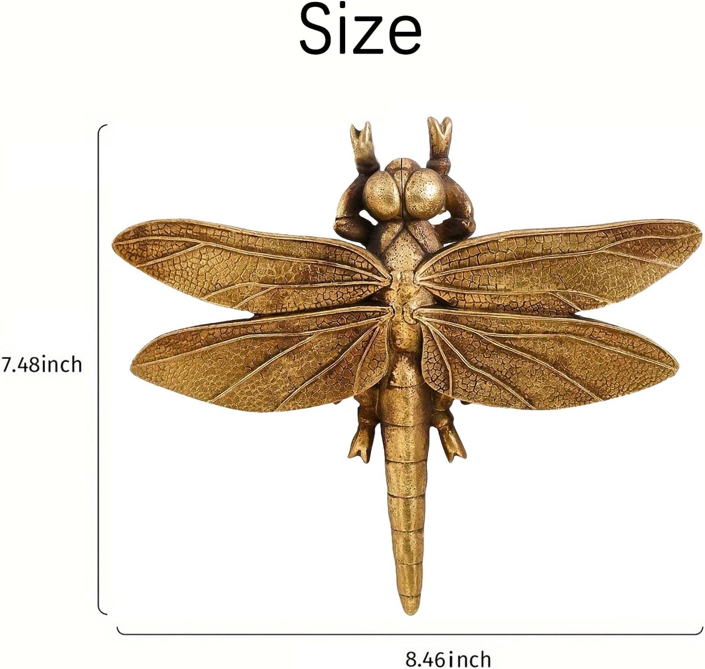 Gold Bee Figurines, 3D Hanging Honey Bee Wall Sculpture, Golden Resin insect Wall Mounted Decoration, Artwork Decor for Living Room (Antique Gold)