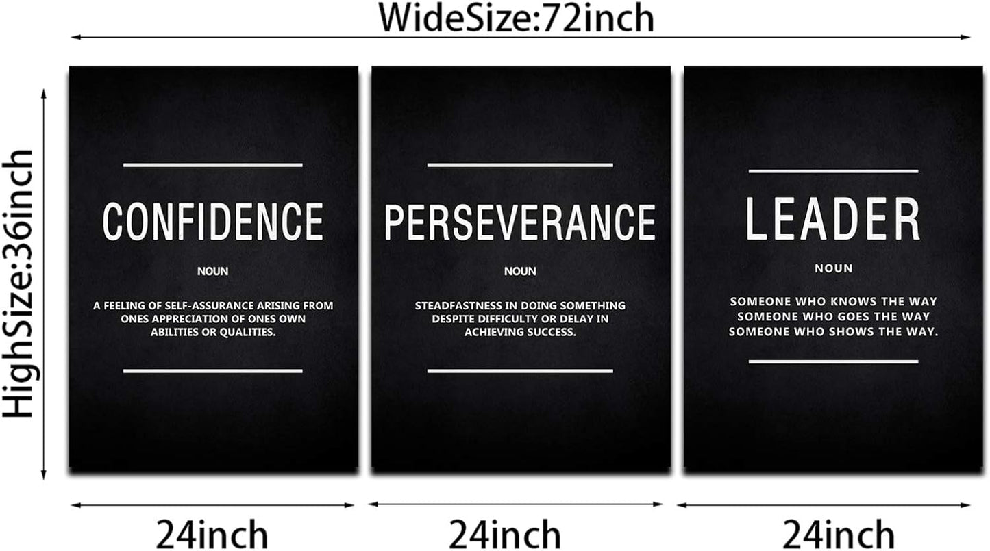 KAWAHONE Canvas Painting Wall Art, Grind Hustle Execution Motivational Wall Art Decoration Posters Prints for Living Room Bedroom, Office Decor, Gallery-Wrapped Canvas Art Set Framed Ready to Hang