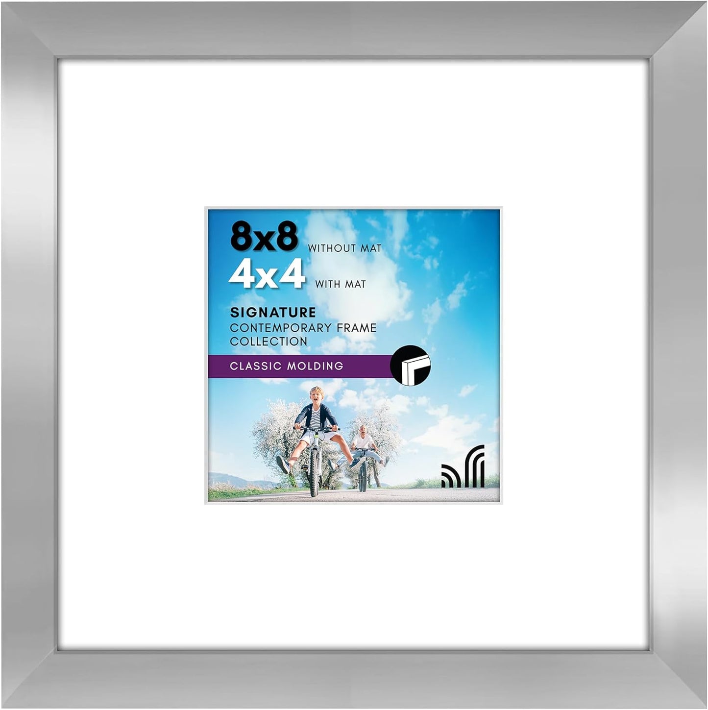 Americanflat 8x10 Picture Frame with Shatter-Resistant Glass - Use as 5x7 Frame with Mat or Display 8x10 Photo Without Mat - Signature Collection - Picture Frames for Tabletop and Wall Display - Black