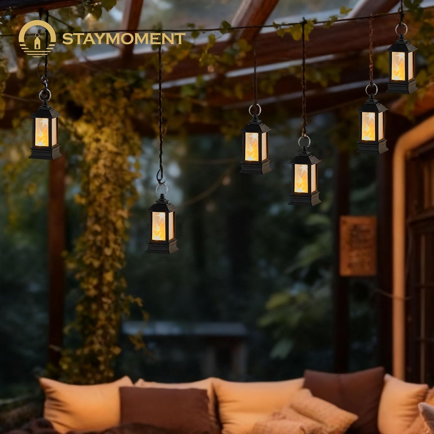 Black Lanterns Decorative Indoor: 24 Pcs Starlight Mini LED Lantern for Centerpiece Table Decorations Halloween Christmas Wedding Party Camping Decor