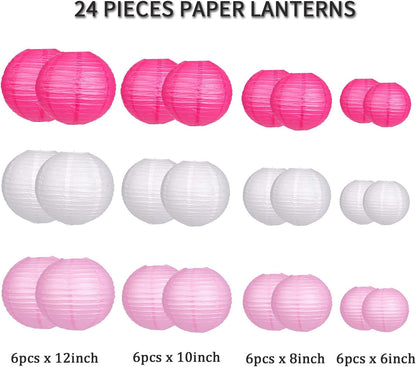 Paper Lanterns Decorative, Round Hanging Paper Lanterns Decorations for Rustic Party Bridal Shower Wedding Sage Green Birthday Party Supplies Gold/Ivory/Sage Green 15pcs
