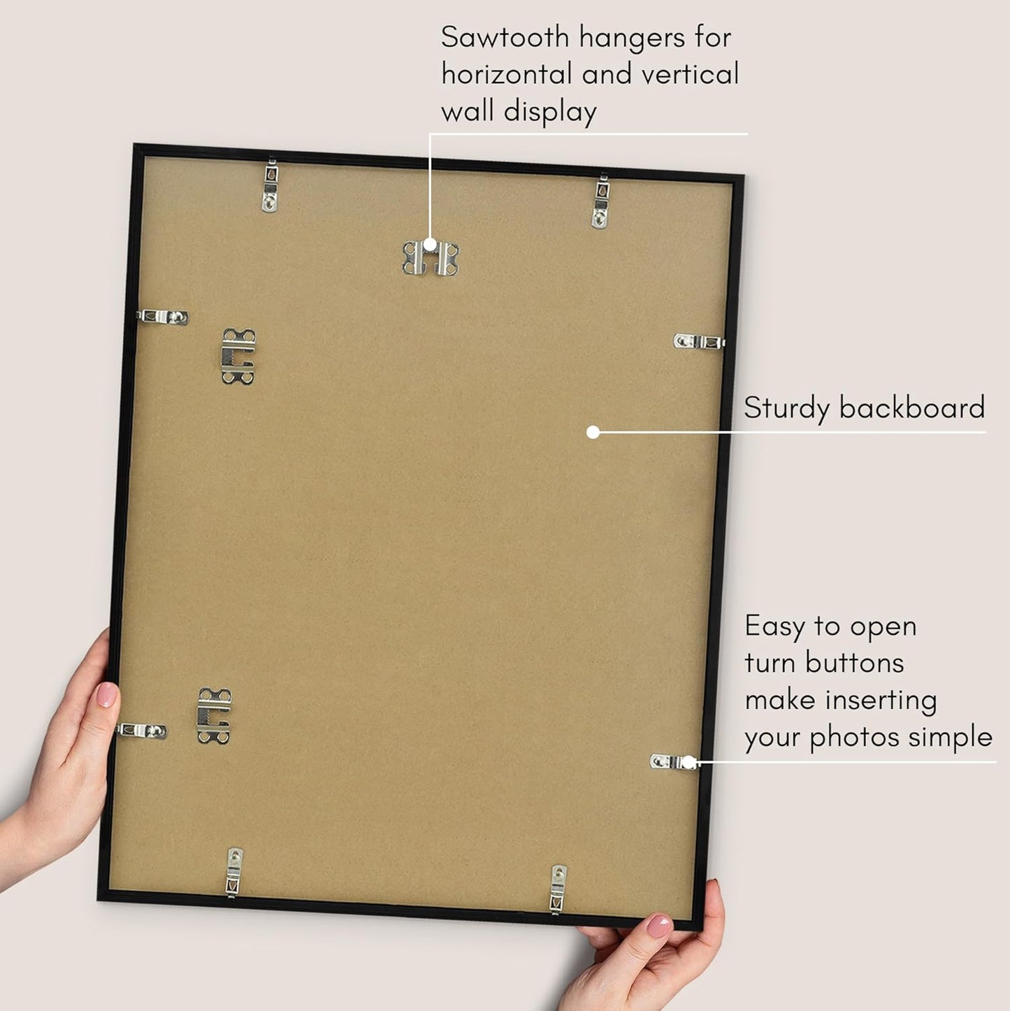 Americanflat 24x36 Poster Frame with Polished Plexiglass - Streamline Collection - Thin Border Picture Frame for Wall Display - Hanging Hardware Included - Black - Colors C