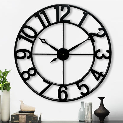 CLXEAST 30 Inch Large Wall Clock Modern, Oversized Roman Numeral Decorative Black Metal Wall Clock for Living Room Decor,House Warming Gifts New Home