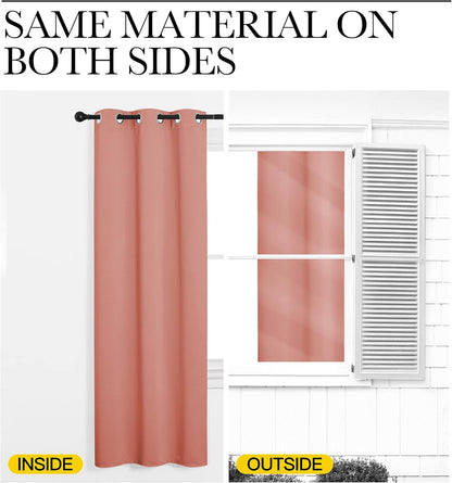 NICETOWN Halloween Pitch Black Solid Thermal Insulated Grommet Blackout Curtains/Drapes for Bedroom Window (2 Panels, 42 inches Wide by 63 inches Long, Black) - Colors C