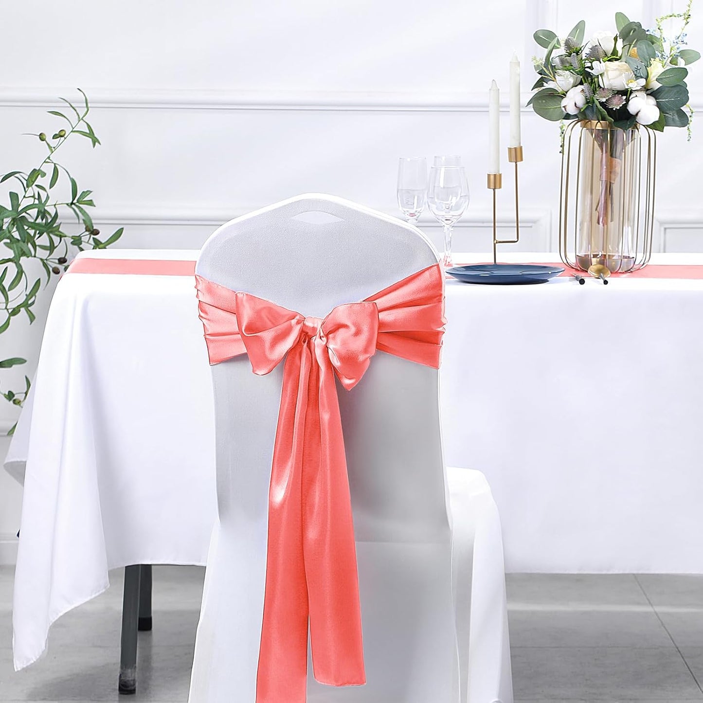 SiinvdaBZX 4 Pcs Royal Blue Satin Table Runner 12 x 108 inches Long, Bright Smooth Satin Wedding Table Runner Decorations for Birthday Parties, Buffet, Banquets, Graduations, Engagements