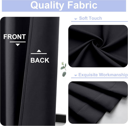 Simplebrand Ava Sage Green Blackout Curtains for Bedroom 63 Inch Length 2 Panels Set, Solid Thermal Insulated Energy Saving Rod Pocket Window Treatment Curtains Blackout Drapes, W40 x L63 Inch, Sage - Colors C