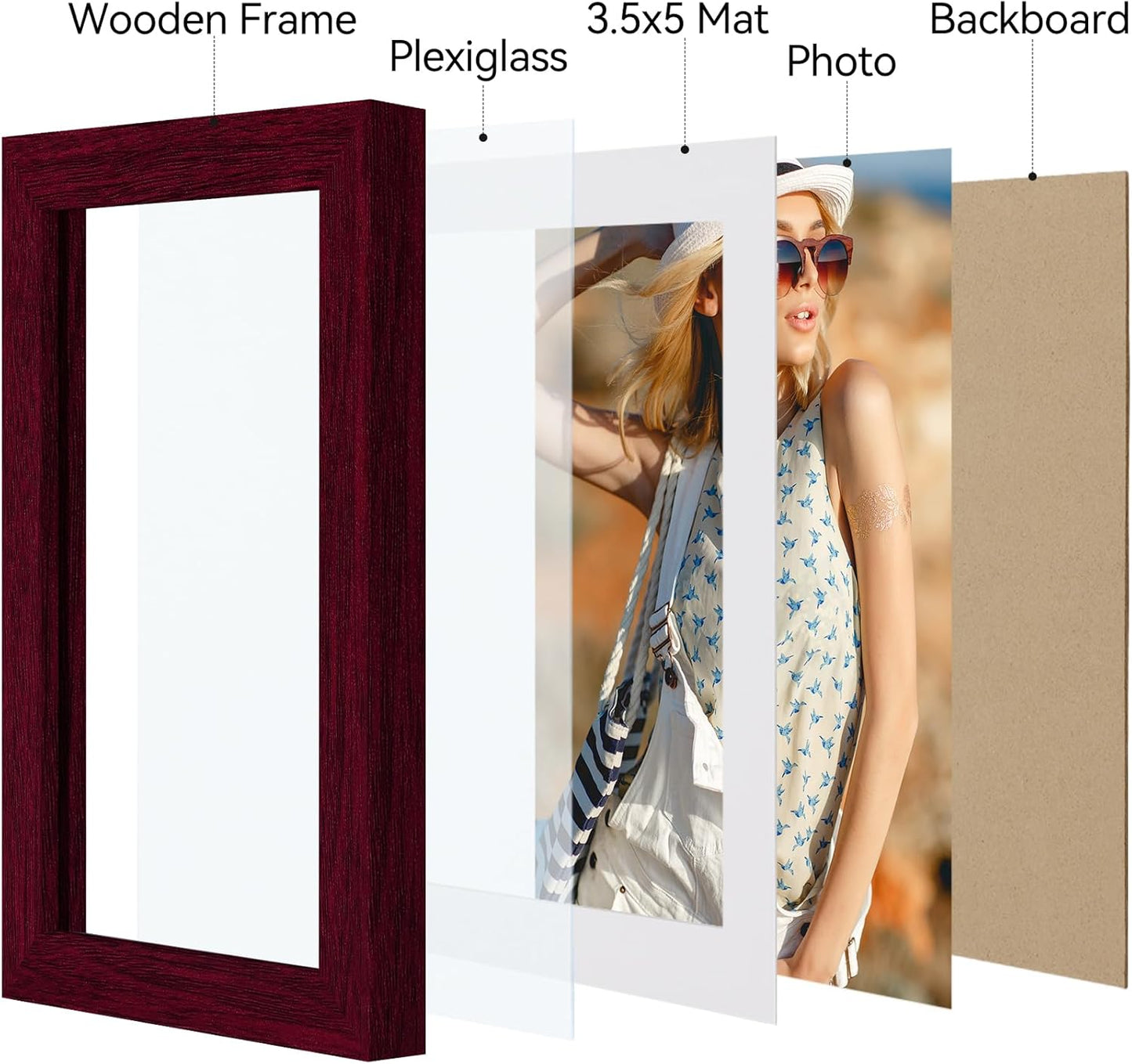 Vittanly 11x14 Picture Frame, Display Pictures 8x10 with Mat or 11x14 without Mat, Photo Frame for Wall Mounting, Black, 1 Pack - Colors B