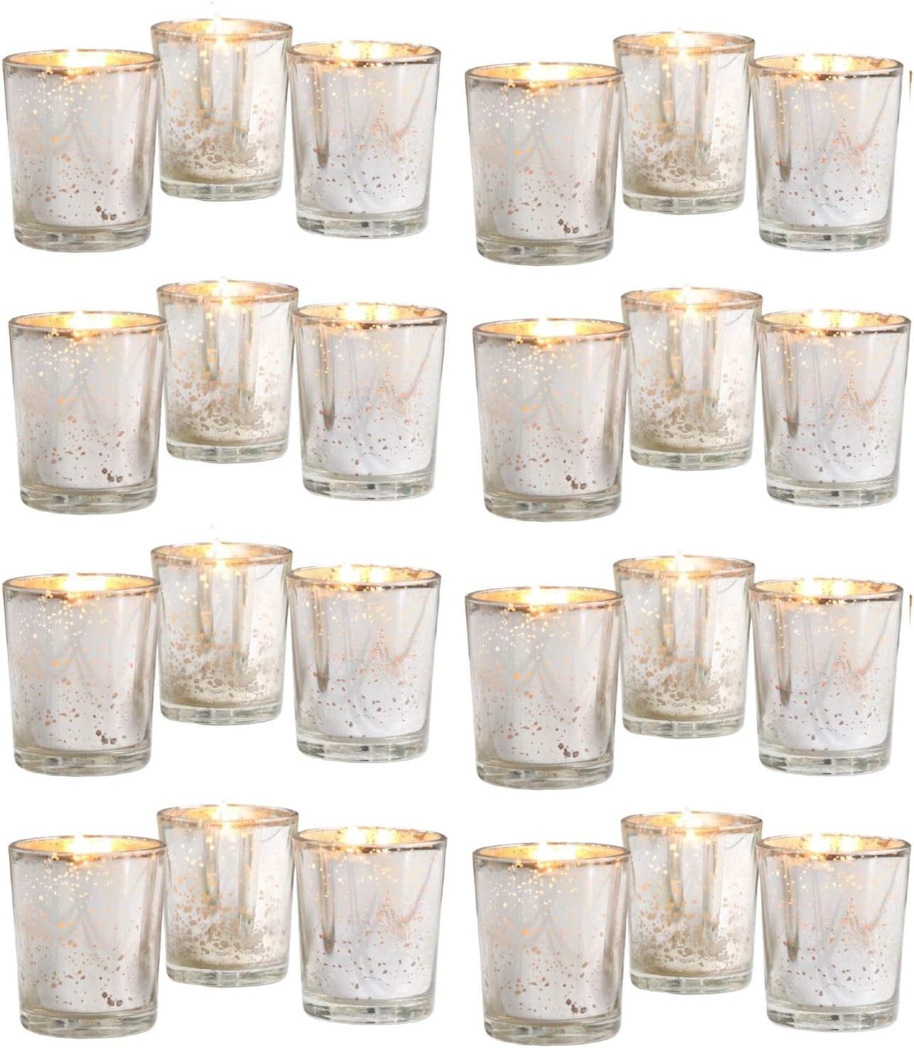 48-Pack Clear Glass Votive Candles – 10–12 Hour Long Burn, Unscented, Ivory, Bulk Set for Weddings, Events & Table Centerpieces – Hosley