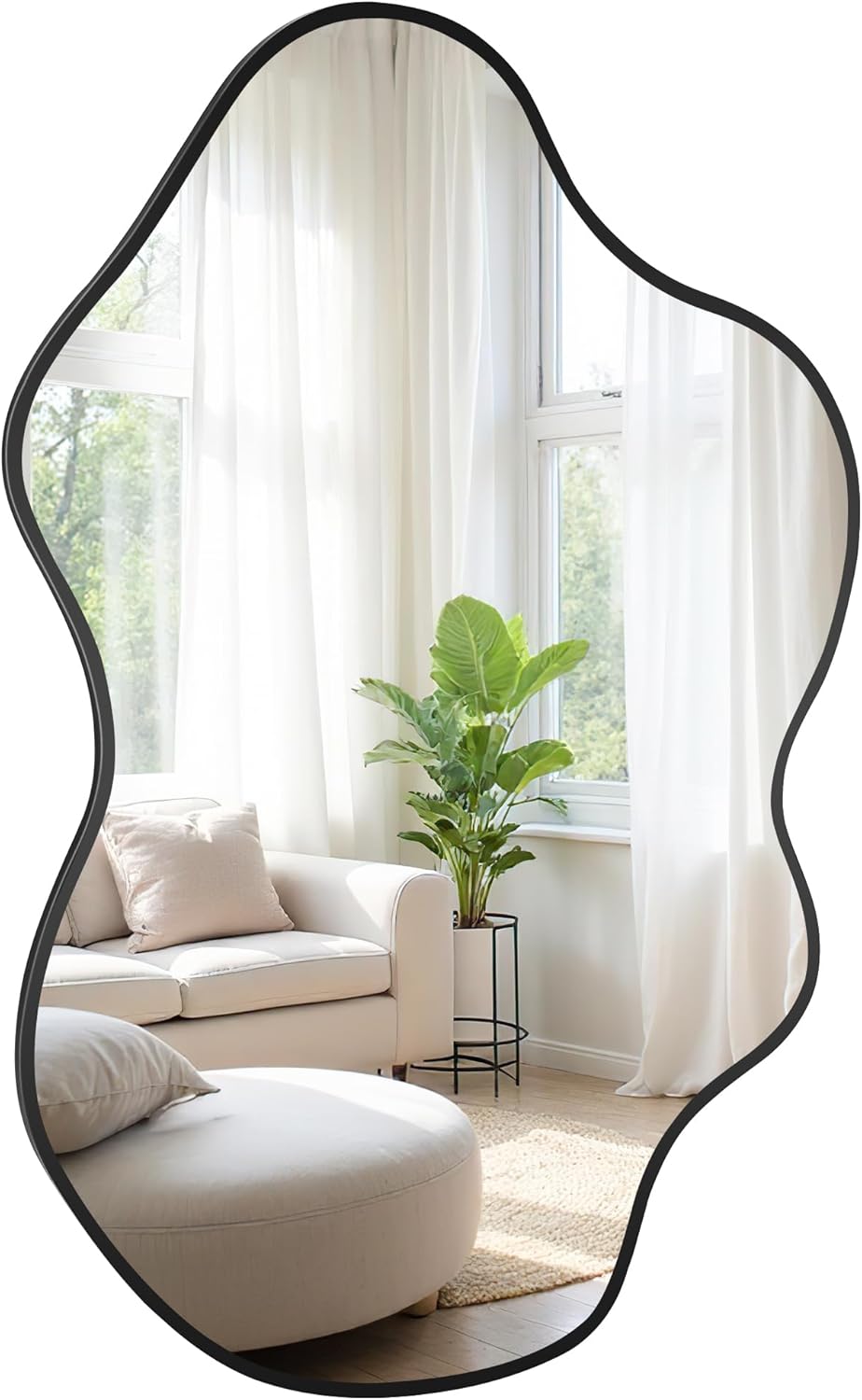 White Round Mirror 30 Inch, Circle Wall Mirrors for Bathroom, Bedroom Living Room or Entryway