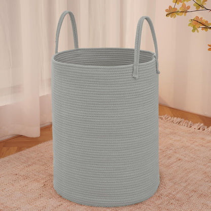 JMvicyroam Large Woven Laundry Basket Hamper,60L Cotton Rope Storage Bin for Blankets,Toys and Clothes,Decorative Tall Nursery Hamper for Living Room,Baby Nursery,Bathroom and Bedroom,Brown