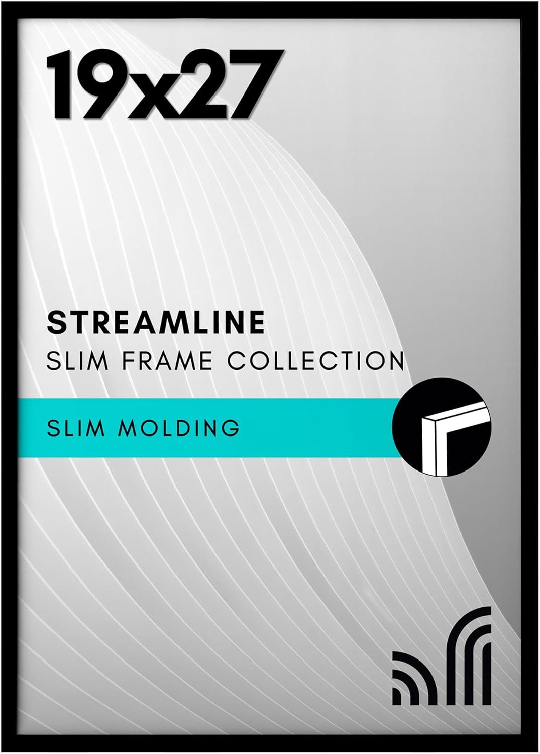 Americanflat 24x36 Poster Frame with Polished Plexiglass - Streamline Collection - Thin Border Picture Frame for Wall Display - Hanging Hardware Included - Black - Colors C
