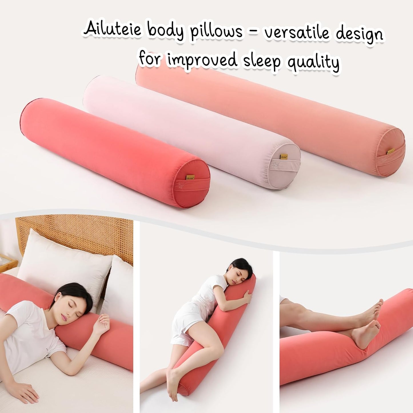 Body Pillow for Adults,Long Round Pillow,Big Cylindrical Pillow,Large Full Bolster Pillows for Side Sleepers (Steel Gray, 47.24"*7.87")
