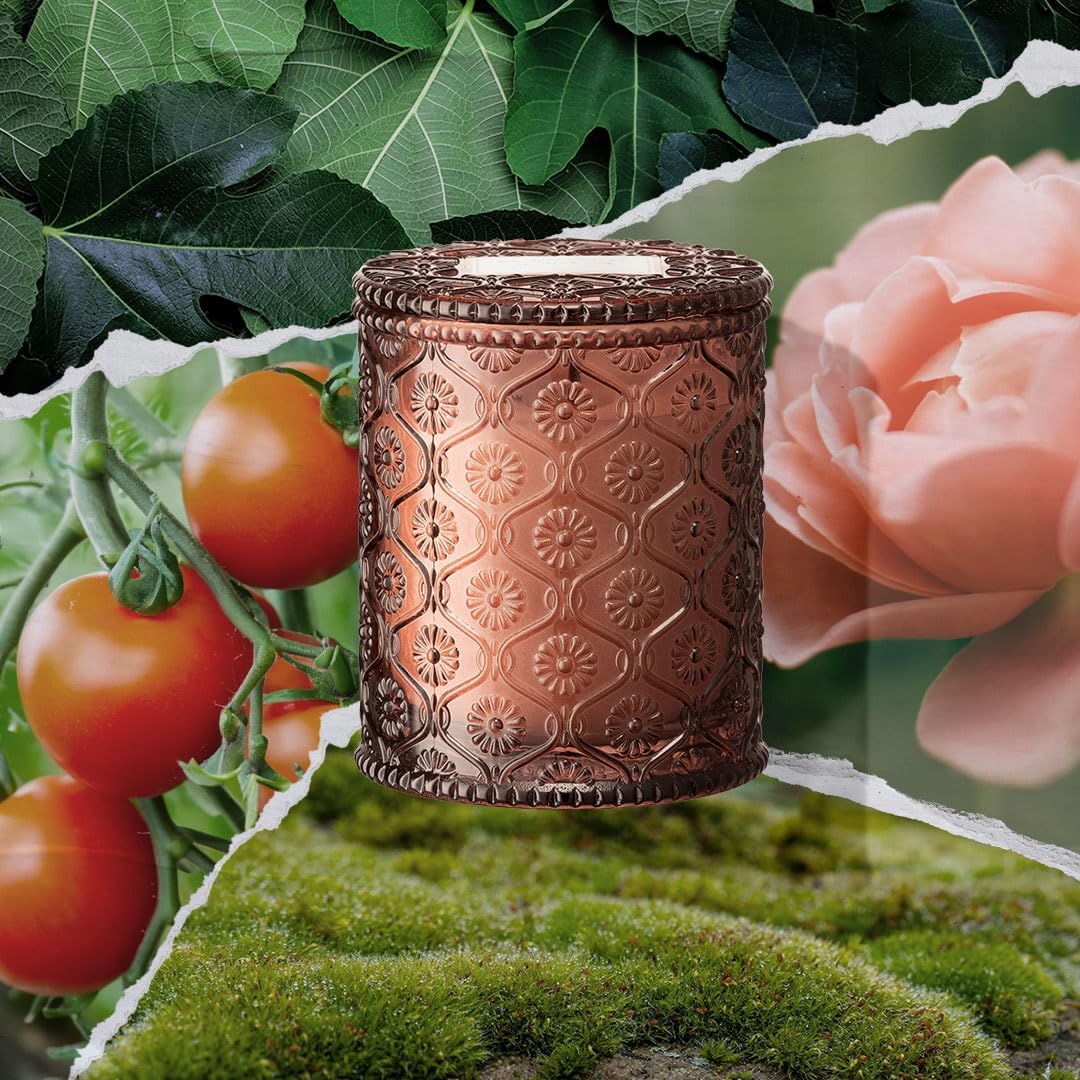 LA JOLIE MUSE Santal Rose Scented Candle – Saffron, Rose & Leather | 6 oz Natural Soy Wax | 40 Hours Clean Burn | Self Care Gifts for Women | Elegant Home Decor