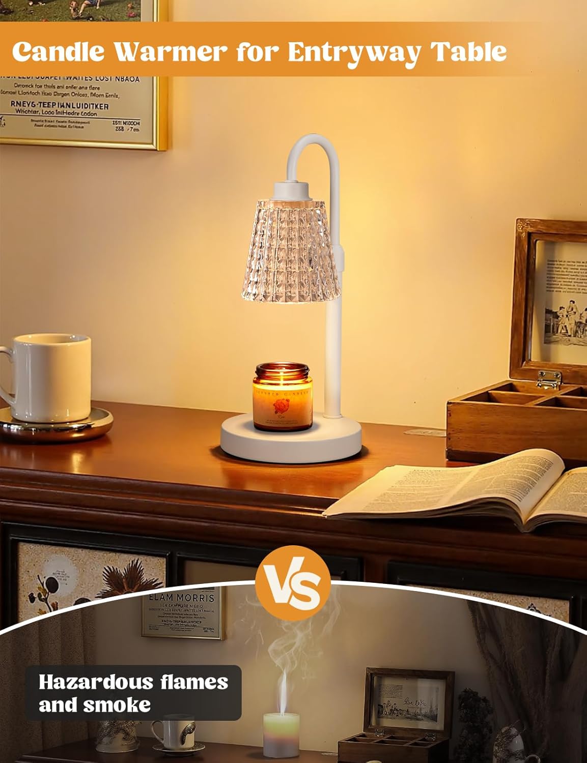 Innqoo Candle Warmer Lamp with Timer, Dimmable Candle Warmer for Jar Candles, Height Adjustable Wax Melts Warmer, Birthday Gifts for Women Mom, House Warming Gifts New Home Decor
