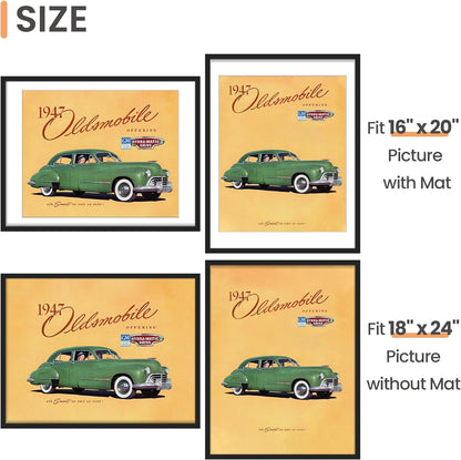 upsimples 8x10 Picture Frame, Display Pictures 5x7 with Mat or 8x10 Without Mat, Wall Hanging Photo Frame, Black, 1 Pack - Colors B
