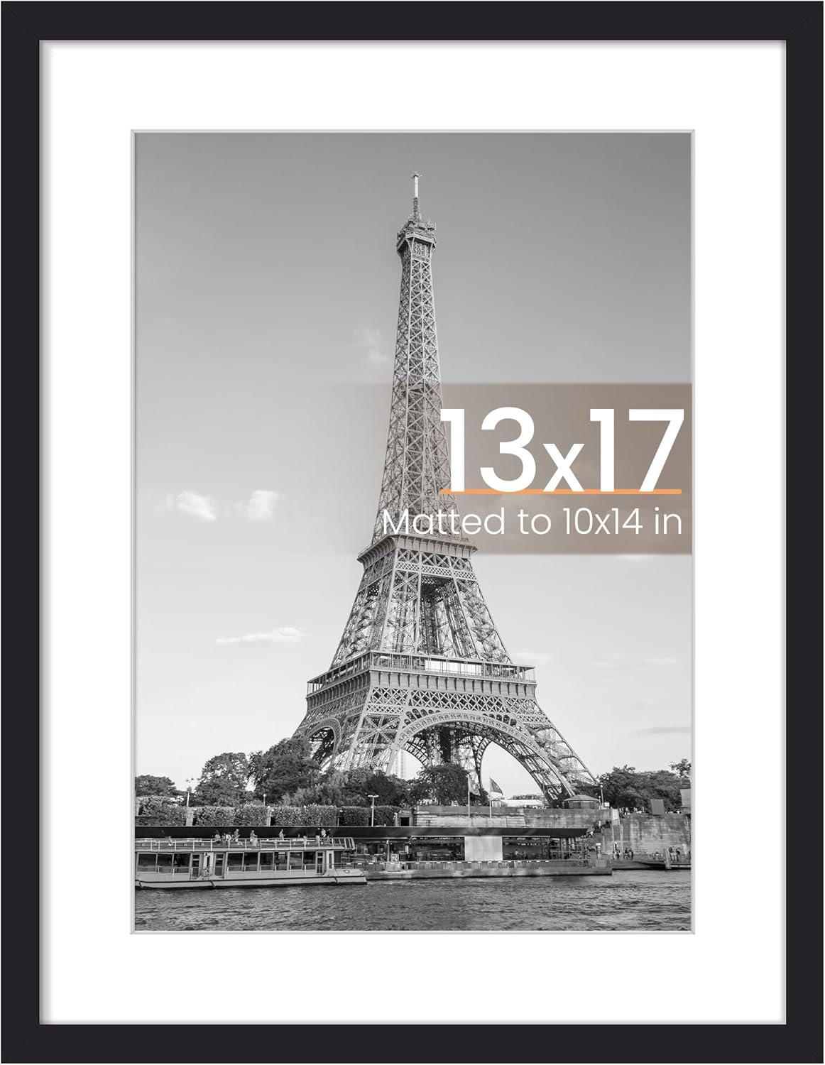 upsimples 8x10 Picture Frame, Display Pictures 5x7 with Mat or 8x10 Without Mat, Wall Hanging Photo Frame, Black, 1 Pack - Colors B