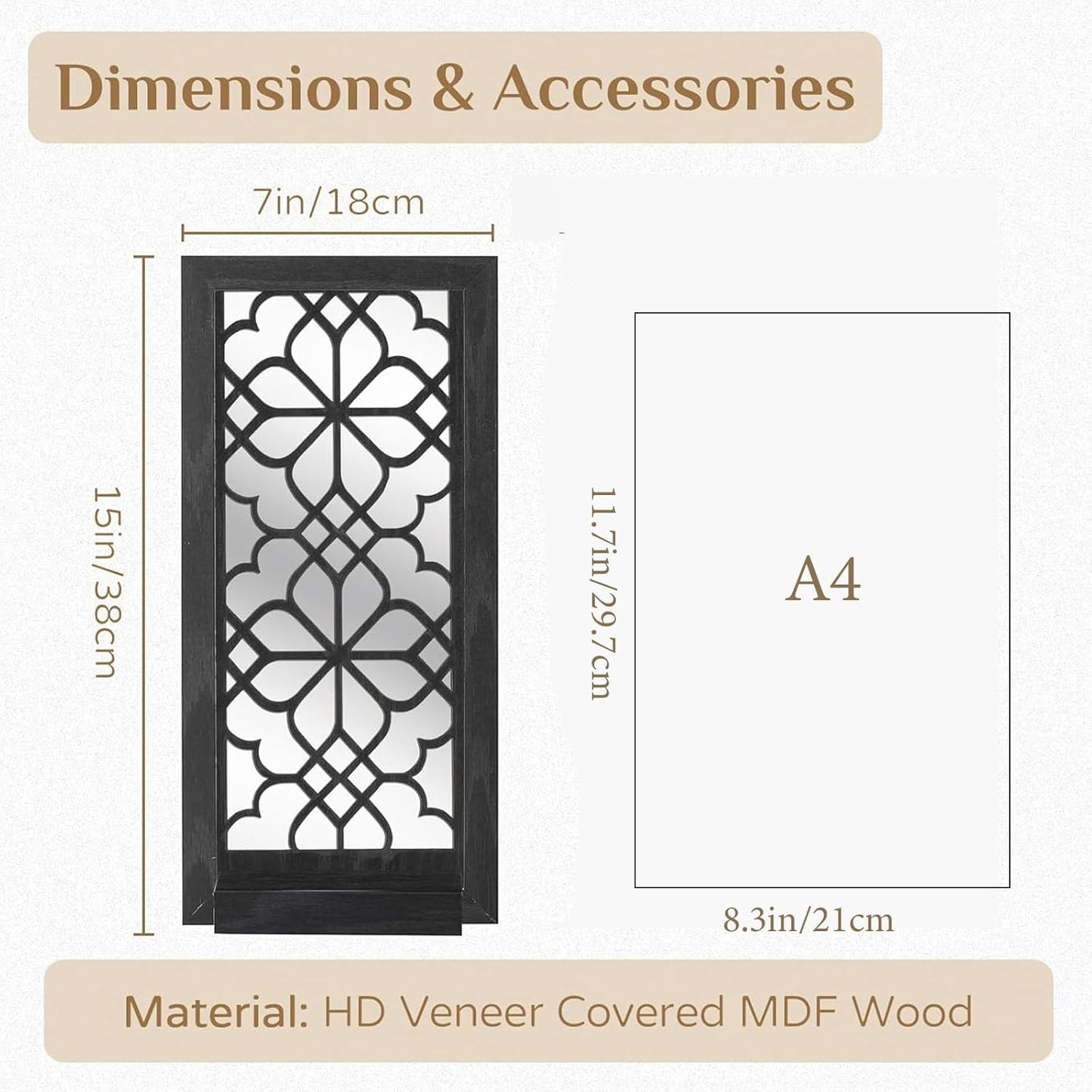 Farmhouse Wall Candle Holder Decor: Rustic Candle Sconces Set of Two for Pillar Candles - Brown Wooden Shelving for Fireplace Bathroom Hallway