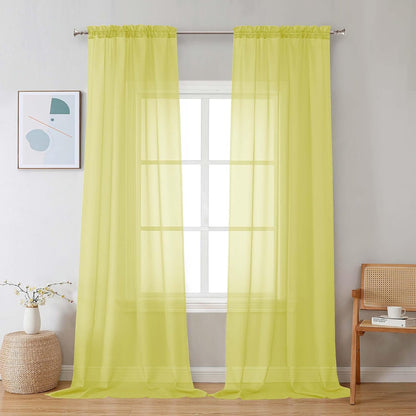 Chyhomenyc Sheer White Valances for Windows 2 Pack, Small Window Curtains for Living Room Bathroom Cafe Laundry Basement, Modern Top Dual Rod Pocket Voile Curtain, 42W x 14L inches, White - Colors A