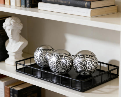 3 Pack Gold Decorative Ball for Centerpiece Bowls, 3 inch Orbs Spheres for Home Living Room Coffee Table Centerpieces Shelf Decoration