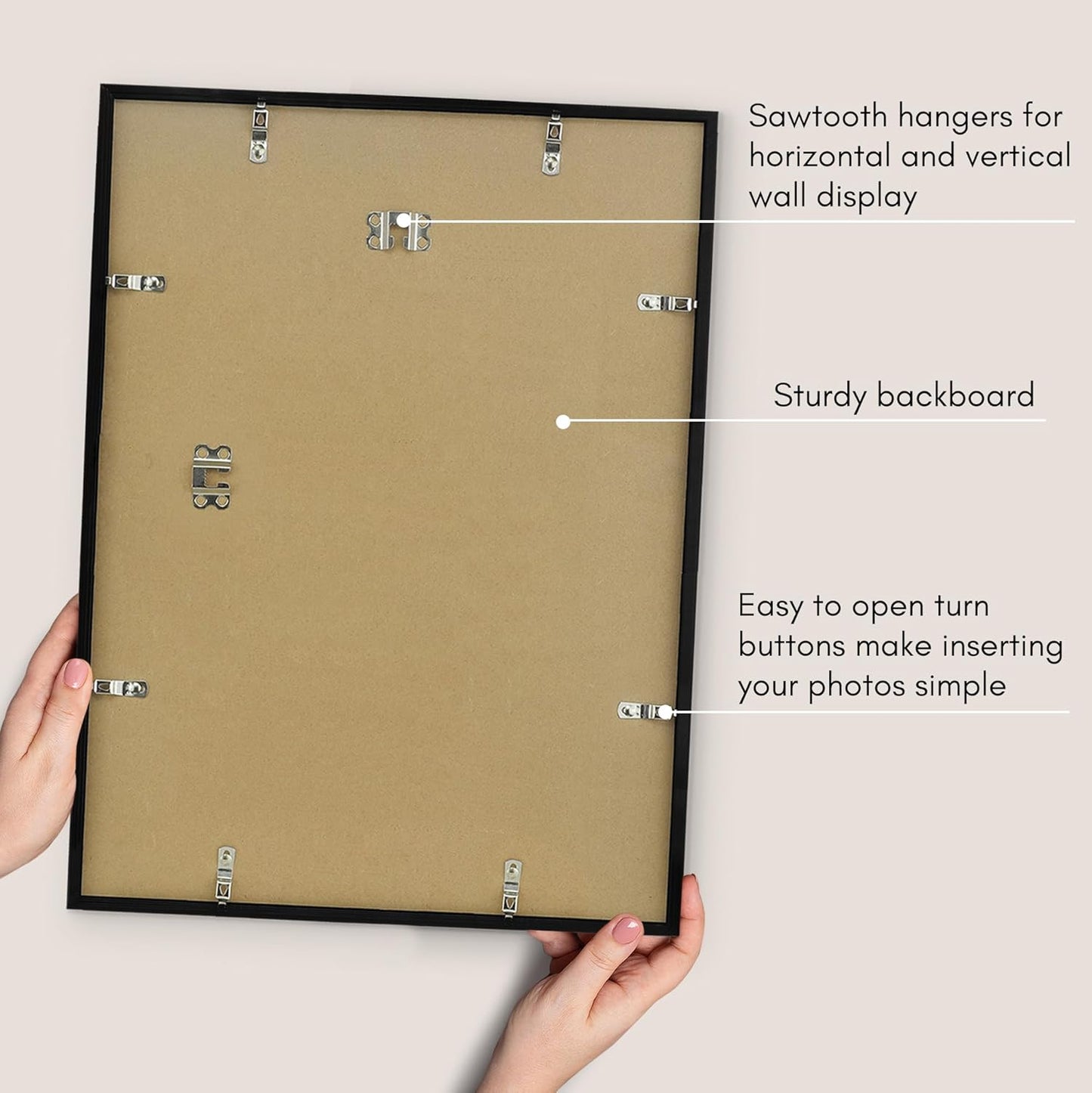 Americanflat 24x36 Poster Frame with Polished Plexiglass - Streamline Collection - Thin Border Picture Frame for Wall Display - Hanging Hardware Included - Black - Colors D