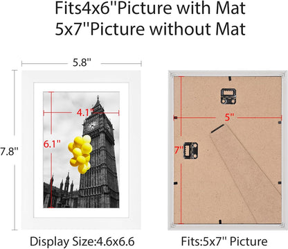 12x12 Picture Frame Set of 9, Display Pictures 8x8 with Mat or 12x12 without Mat, Multi Collage Gallery Square Photo Frames for Wall or Tabletop, Black