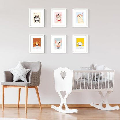 upsimples 11x14 Picture Frame Set of 5, Display Pictures 8x10 with Mat or 11x14 Without Mat, Wall Gallery Photo Frames, Black