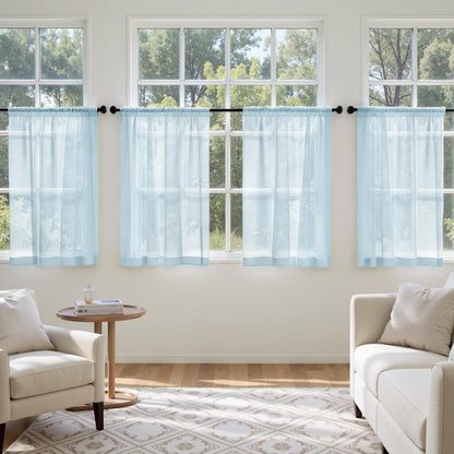 MIULEE White Sheer Curtains 84 Inches Long, 4 Panels Set, Light Filtering Rod Pocket Voile Drapes for Living Room and Bedroom, Airy Soft Fabric Window Treatments, 42 x 84 Inches