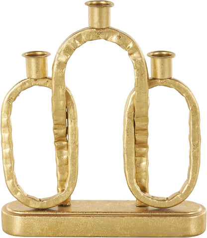 Deco 79 Metal Abstract Decorative Candle Holder Mushroom Inspired Candle Stand, Set of 2 Candlestick Holder 11", 14"H, Gold