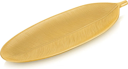 Hanobe Decorative Bowls for Home Decor: Leaf Shaped Wood Key Tray Entryway Decor Leaves Bowl for Fireplace Mantel, Gold